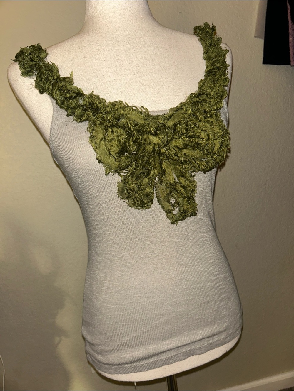 Women’s Olive Green Y2K Made in USA Tank Top